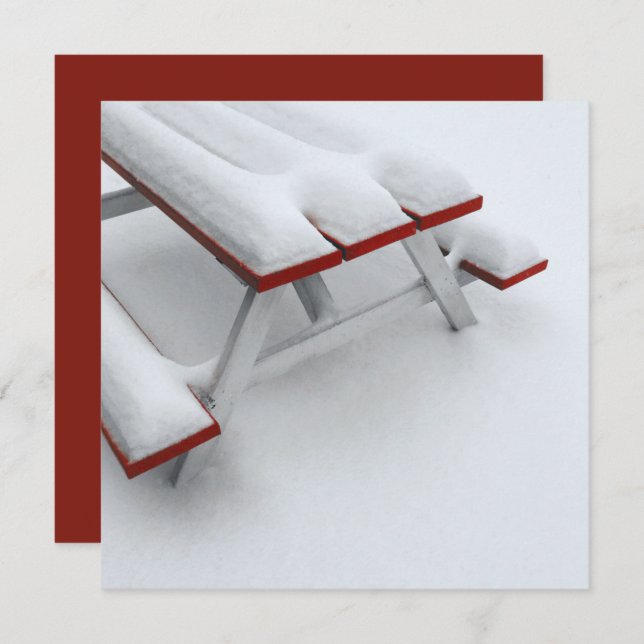 Schneepiknick Einladung (Vorne/Hinten)