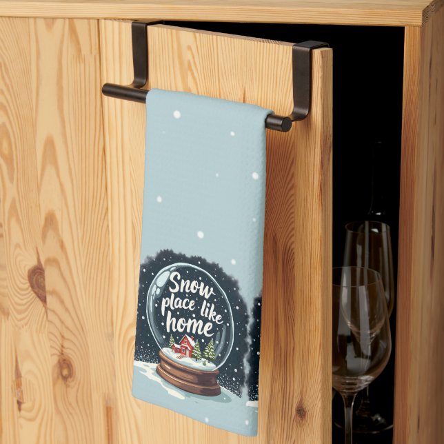 Schneeplatz wie Zuhause Geschirrtuch (Drittel gefaltet)