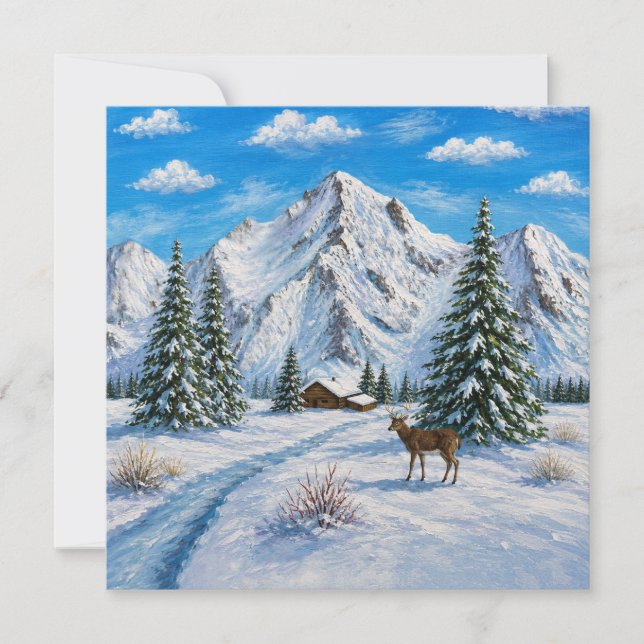 Schneepostkarte vom Bergtal (Vorderseite)