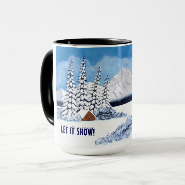 Schneereicher Winter Groß Tasse (Vorderseite Links)
