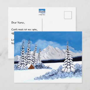 Schneereicher Winter - Leuchtende Postkarte