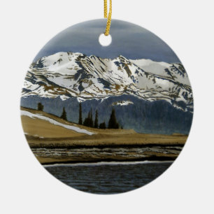 Schneereiches Leadville Colorado Bergpanorama Keramik Ornament