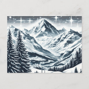 Schneereiches Winterwunderland Postkarte