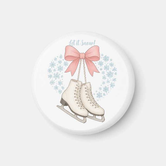 Schneeschieber und Schlittschuhe Magnet (Vorne)