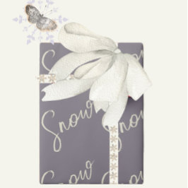 Schneeschrift dusky lila grau, Buttercreme elegant Geschenkpapier