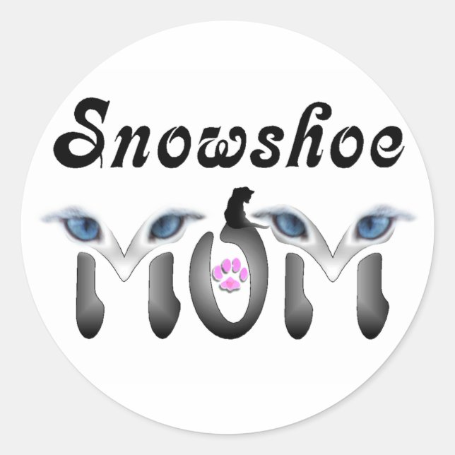 Schneeschuh-Mama - Geschenke Runder Aufkleber (Vorderseite)