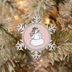 Schneeschuh-Schneeflocke Weihnachtsschmuck Schneeflocken Zinn-Ornament