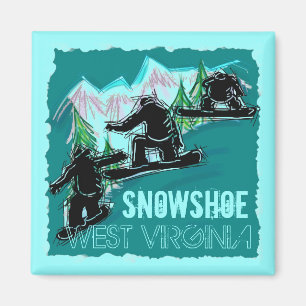 Schneeschuh West Virginia aquamariner Snowboardmag Magnet