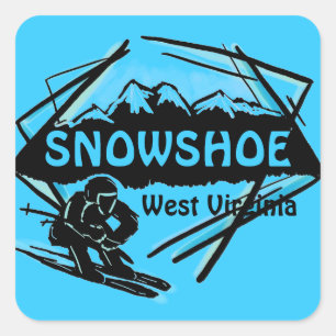 Schneeschuh West Virginia blaue Logo Aufkleber