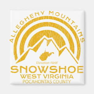 Schneeschuh West Virginia Mountain Magnet