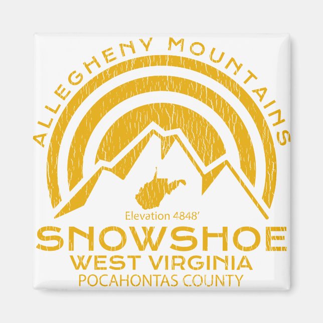 Schneeschuh West Virginia Mountain Magnet (Vorne)