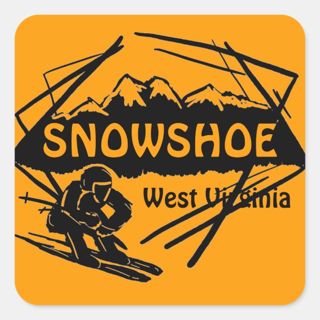 Schneeschuh West Virginia Orange Logo Aufkleber (Vorderseite)