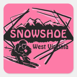 Schneeschuh West Virginia rosa Logo Aufkleber