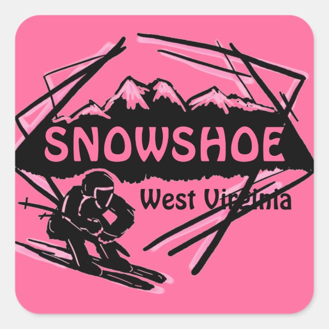 Schneeschuh West Virginia rosa Logo Aufkleber (Vorderseite)