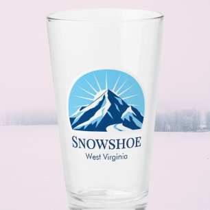 Schneeschuh West Virginia Skigebiet Souvenir Glas
