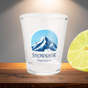 Schneeschuh West Virginia Skigebiet Souvenir Schnapsglas