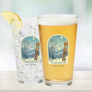 Schneeschuh West Virginia USA Urlaubsbier Glas