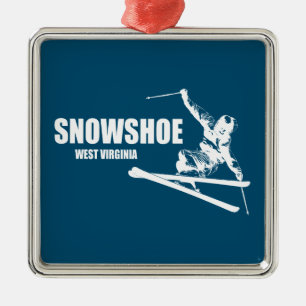Schneeschuhberg West Virginia Skier Ornament Aus Metall