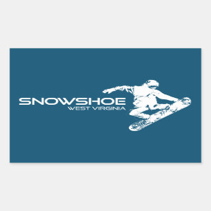 Schneeschuhberg West Virginia Snowboarder Rechteckiger Aufkleber
