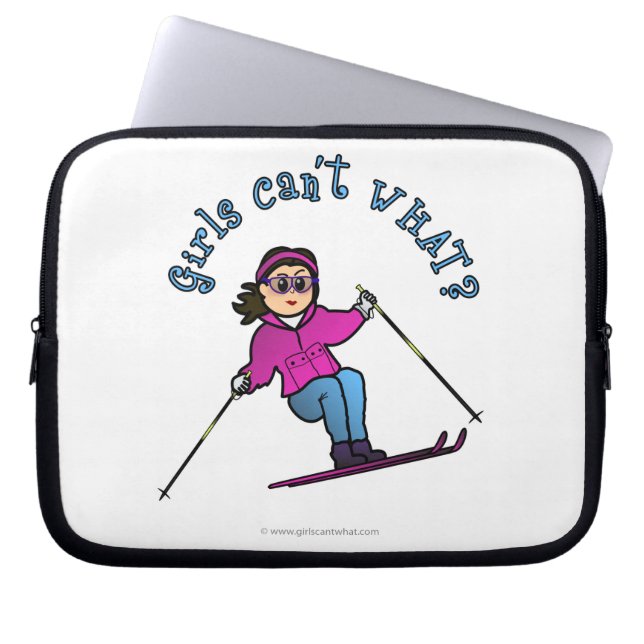 Schneeschuhe bei leichten Mädchen Laptopschutzhülle (Vorderseite)