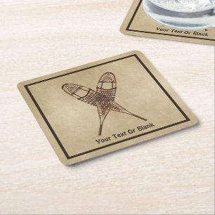 Schneeschuhe für altes Papier Rechteckiger Pappuntersetzer