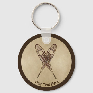 Schneeschuhe für altes Papier Schlüsselanhänger