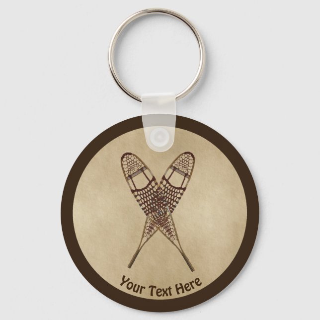 Schneeschuhe für altes Papier Schlüsselanhänger (Vorderseite)