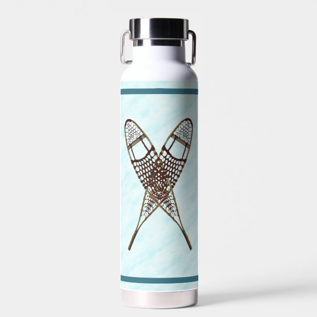 Schneeschuhe im Schnee Trinkflasche (Vorne)
