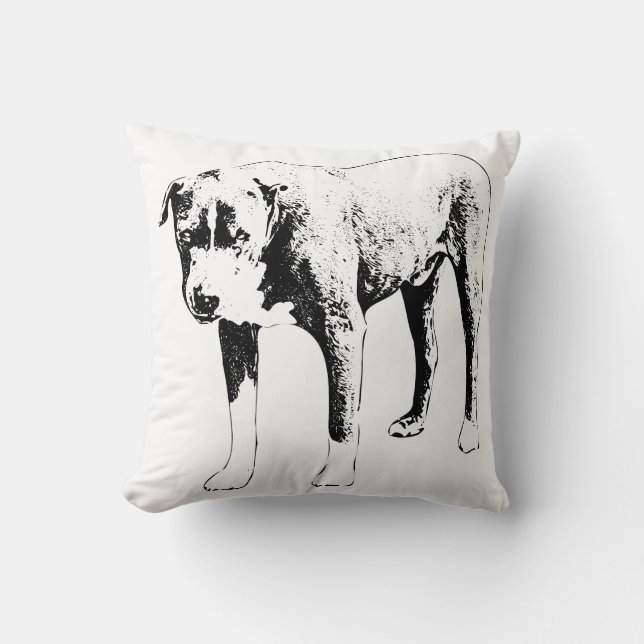 Schneeschuhe Pit Bull Pillow Kissen (Vorderseite)