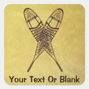 Schneeschuhe Quadratischer Aufkleber