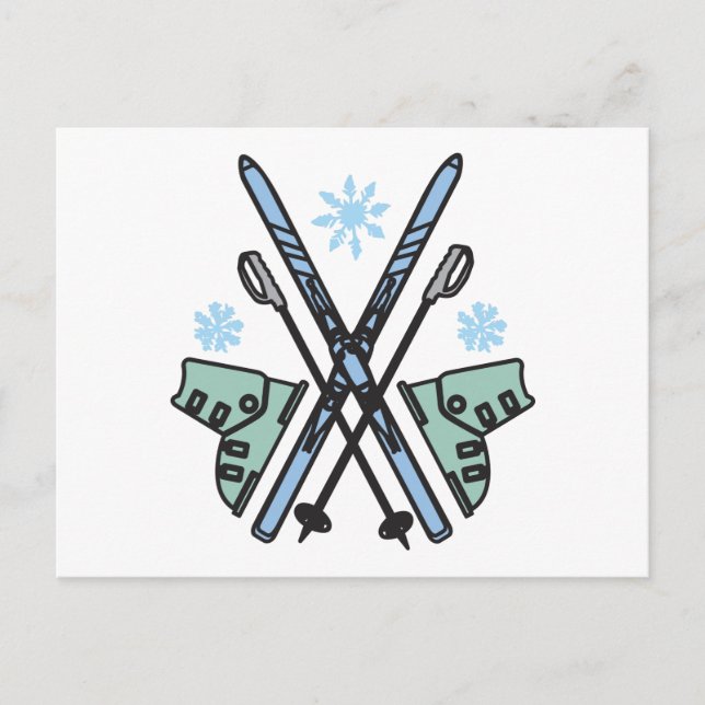 Schneeschuhen Postkarte (Vorderseite)