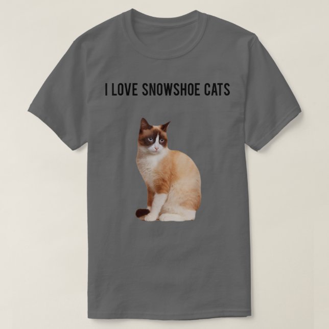 Schneeschuhkatze und ich Liebe Schneeschuhkatzen T-Shirt (Design vorne)