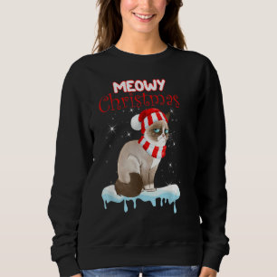 Schneeschuhkatze Weihnachtsmannmütze Funny Christm Sweatshirt