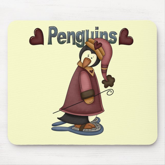 Schneeschuhpinguin-T - Shirt und -Geschenke Mousepad (Vorne)