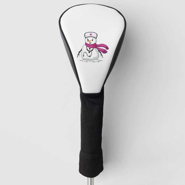 Schneeschuhschwester mit Stethoskop Golf Headcover (Vorderseite)