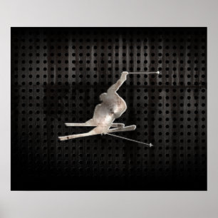 Schneeschuhwandern; Cool Schwarz Poster