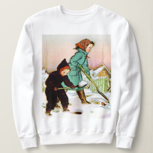 Schneeschuhwandern für Kinder Sweatshirt (Design vorne)