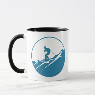 Schneeschuhwandern Rocky Mountains Blau und Wh Tasse
