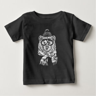 Schneeschuhwanderung Funny Ski Bear Winter Baby T-shirt