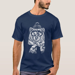 Schneeschuhwanderung Funny Ski Bear Winter T-Shirt