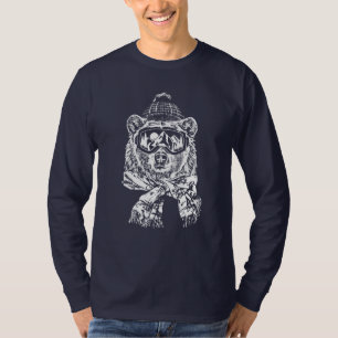 Schneeschuhwanderung Funny Ski Bear Winter T-Shirt