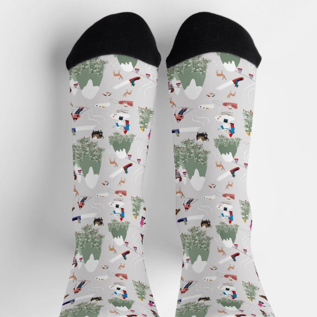 Schneeschuhwanderwege Landschaft Socken (Oben)