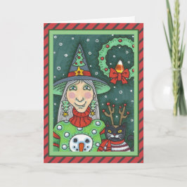 SCHNEESCHWÄTER, SCHWARZE CAT XMAS HALLOWEG KARTE