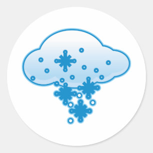 schneesicher runder aufkleber