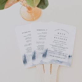 schneesicher | Winter Watercolor Wedding Program Fächer