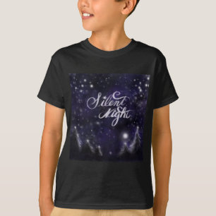 Schneesichere Nachtstars Pinienbäume Stille Nacht T-Shirt