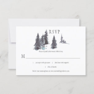 Schneesicherheit Winter Pine Trees Schnee RSVP Karte