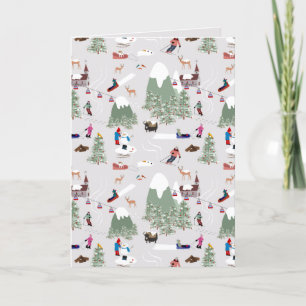 Schneeski Berg Skilifte Landschaft Feiertagskarte