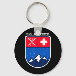 Schneeski-Skipatrouille Himmel Stangen Kreuz Berg Schlüsselanhänger