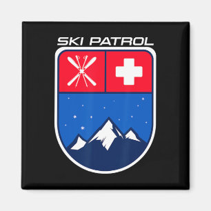 Schneeskifahren Skipatrouille Himmel Stangen Überq Magnet